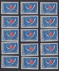 Switzerland # 369, Wholesale lot of 15 Sets, NH