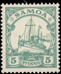 Samoa #70-72, Complete Set(3), 1915, Ships, Hinged