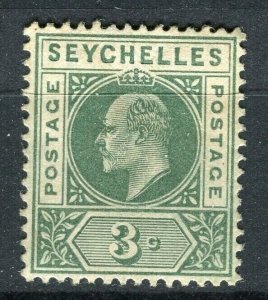 SEYCHELLES; 1904 early Ed VII issue Mint hinged Shade of 3c. value