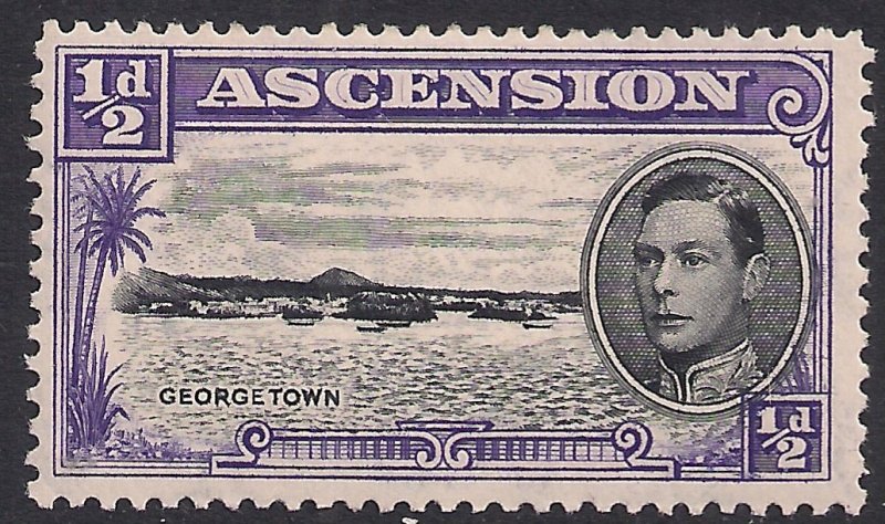 Ascension Island 1938 - 53 KGV1 1/2d Black & Violet MM SG 38b ( A1154 )