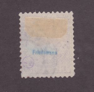 SAMOA  #19 perf 12 1/2 usual off centre example, owner handstamp on reverse