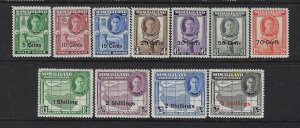 SOMALILAND PROTECTORATE SCOTT #116-126 1951 SURCHARGES-MINT SOME HR-MOST LH