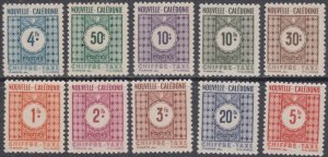 NEW CALEDONIA SJ32-41 CPL VLH SET of 10 POSTAGE DUES