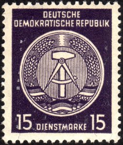 1958, Germany DDR, 15pfg, MNH, Mi DA35yB, perf 14, fiber paper, Cv $290