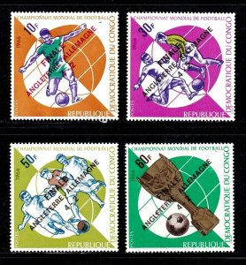 Congo, (DR) stamps #587 - 590, MNH, topical, Soccer, Sports