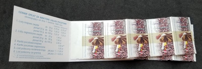 *FREE SHIP Poland  Sixth Visit Of Pope John Paul II 1999 (booklet) MNH