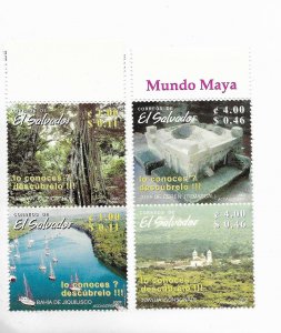 EL SALVADOR 2002  TOURISM LANDSCAPES SHIPS ATRACTIONS 4 VALUES MNH