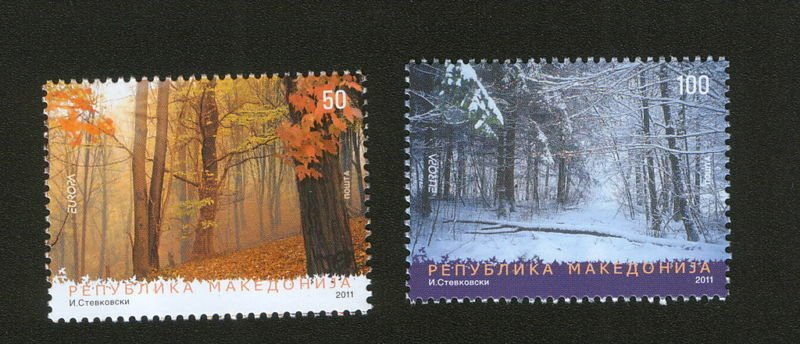 MACEDONIA-MNH**-SET-EUROPA CEPT-FORETS-2011.