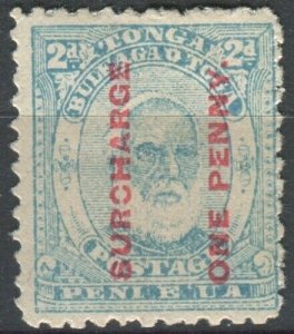 Tonga 1895 SG25 1d on 2d pale blue King George I MH