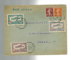 1922 Cher France Early airmail cover to paris Bourges Local Issue Air Stamps