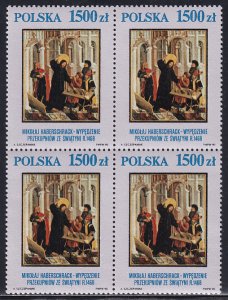 Poland 1991 Sc 3010 Mikolaj Haberschrack Painting Blk 4 Stamp MNH