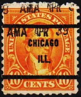 U.S.A. 1922 10c(Pre Cancel) S.G.610 Fine Used