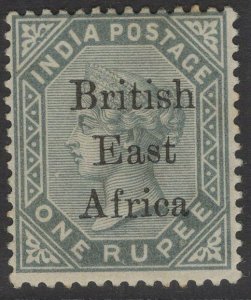 BRITISH EAST AFRICA SG59 1895 1r SLATE MTD MINT TONE SPOT