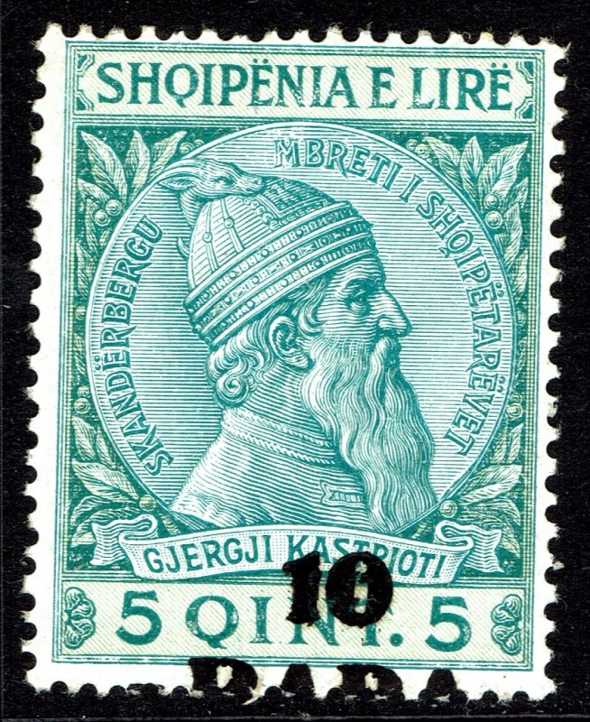 Albania #48  MOG - Skanderbeg surcharged 10p on 5q (1914)