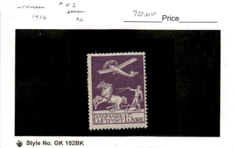 Denmark, Postage Stamp, #C2 Mint Hinged, 1926 Airplane (AC)