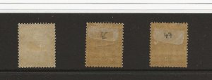 Ethiopia 1905 Surcharges sg. 44, 46, 48 MH