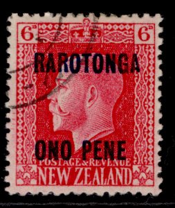 COOK ISLANDS GV SG52a, 6d carmine, FINE USED. 