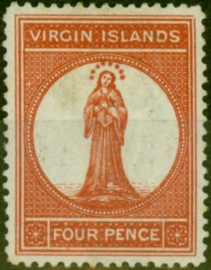 Virgin Islands 1887 4d Brown-Red SG37 Fine MM (6 Variants) 