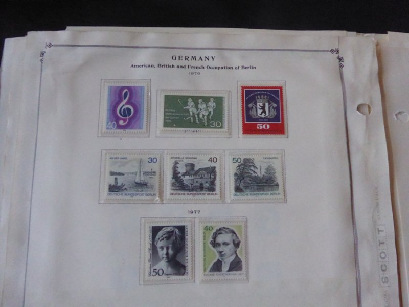 Germany and Area 1975-1977 Mint/Used Stamp Collection on Scott Int Album Pages