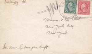 Cover:  WW 1, Censored, USS Vermont BB-21, Dec 2, 1917 (N4232)