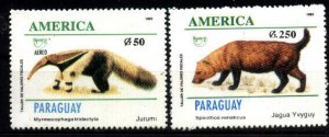 PARAGUAY 1993 UPAEP FAUNA ,Mi 4634-40 YV 2633+AE1204 MNH