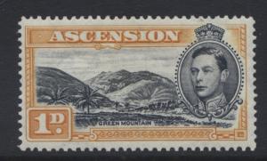 Ascension Islands - Scott 41A - KGVI - 1942- MVLH - 1p Orange Yellow