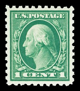 Scott 424 1914 1c Washington Issue Mint XF+ NH