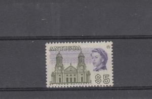 ANTIGUA # 182 VF-MNH $5   QEII / ST JOHN'S CATHEDRAL  OLIVE GREEN/DULL VIOLET