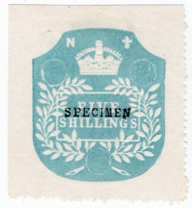 (I.B) QV Revenue : General Duty Adhesive 5/- (die N) specimen