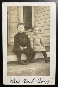 1911 Randall IL USA RPPC Postcard Cover To Keystone WA Bad Boys