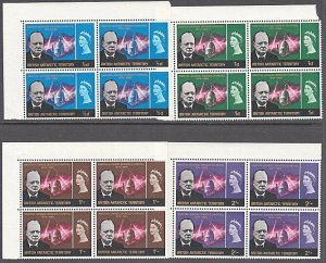 BRITISH ANTARCTIC TERRITORY 1966 Churchill set blks of 4 MNH................B906