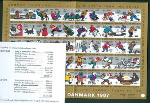 Denmark. 1987 Christmas Seal. Imprinted Sheet. Association Statement 1986.