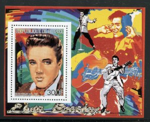 GUINEA 15th MEM ANN OF ELVIS PRESLEY ENGLISH  REVERSED INSC DELUXE S/S MINT