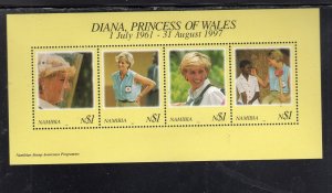 NAMIBIA #909 1998 PRINSESS DIANA MINT VF NH O.G S/S4