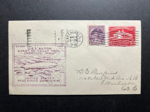 1932 USA Zeppelin Cover USS Akron Lakehurst NJ to Washington DC Coast to Coast