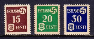 ESTONIA — SCOTT N3-N5 — 1941 GERMAN OCCUPATION SET — MNH — SCV $50