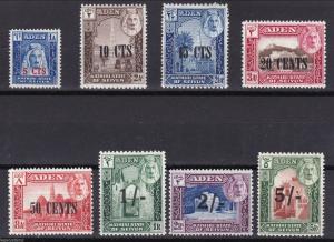 1951 Aden - Kathiri Overprints Complete Set Scott # 20 - 27 (8)