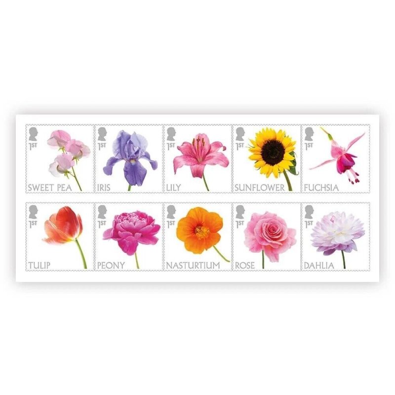 GB Flowers set (10 stamps) MNH 2023