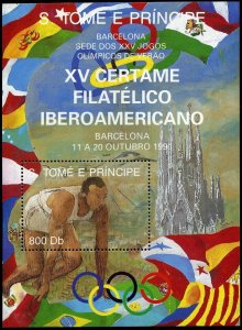 St Thomas & Prince Isls 1027,MNH.Mi Bl.262. Olympics Barcelona-1992.