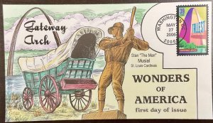 4044 Collins hand painted Wonders of America Gateway Arch FDC 2006