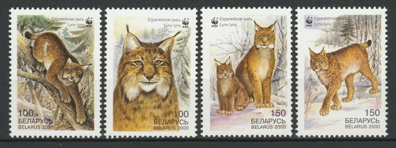 Belarus 2000 WWF Fauna Animals 4 MNH stamps