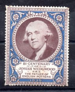 Josiah Wedgwood 1930 Label or Cinderella mint scarce WS9712