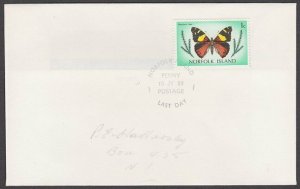 NORFOLK IS 1980 cover - Last Day of Penny Postage - commem cancel..........A731