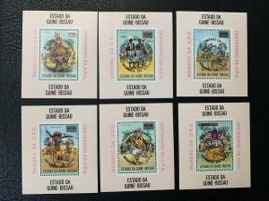 Guinea-Bissau 1976 UPU set of 6 sheetlets, MNH. Scott 362-362E, CV 95 euros