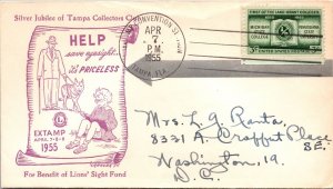 US EVENT COVER CACHETED HELP SAVE EYESIGHTIT'S PRICELESS LIONS SIGHT FUND 1955