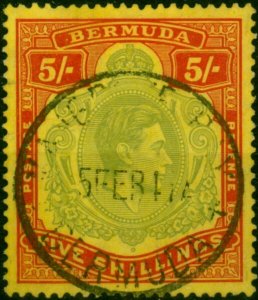 Bermuda 1939 5s Pale Green & Red-Yellow SG118a Fine Used (2)