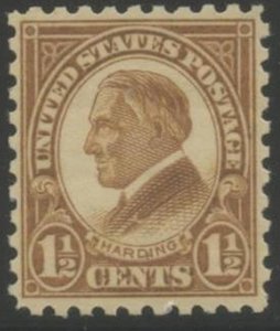 US Sc#582 1923-26 1½c Harding Rotary Printing Perf 10 F-VF Centered OG MNH