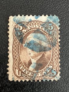 United States Scott 76 Used with blue cancel