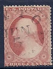 #26 Washington 3c Type III,  Very Light Dated Cancel