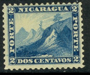 NICARAGUA  1862 2c Dark Blue LIBERTY CAP 22 1/2mm x 18 1/2mm Sc 1 MH